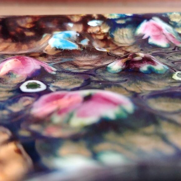 Vintage Mid Century Modern Enamel on Copper Millefiori Tray - Picture 9 of 9